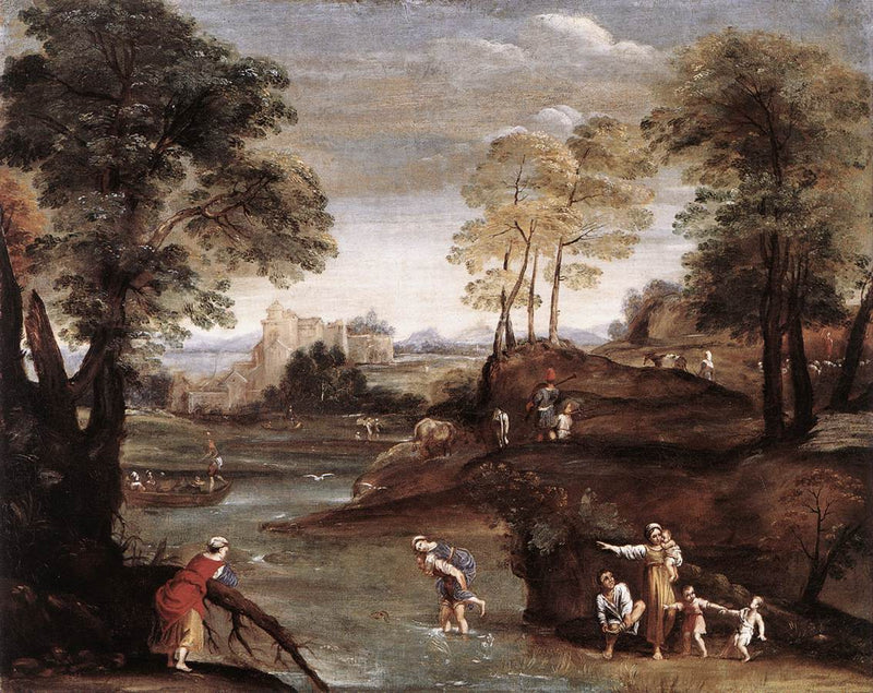 Landskab med Ford - Domenichino