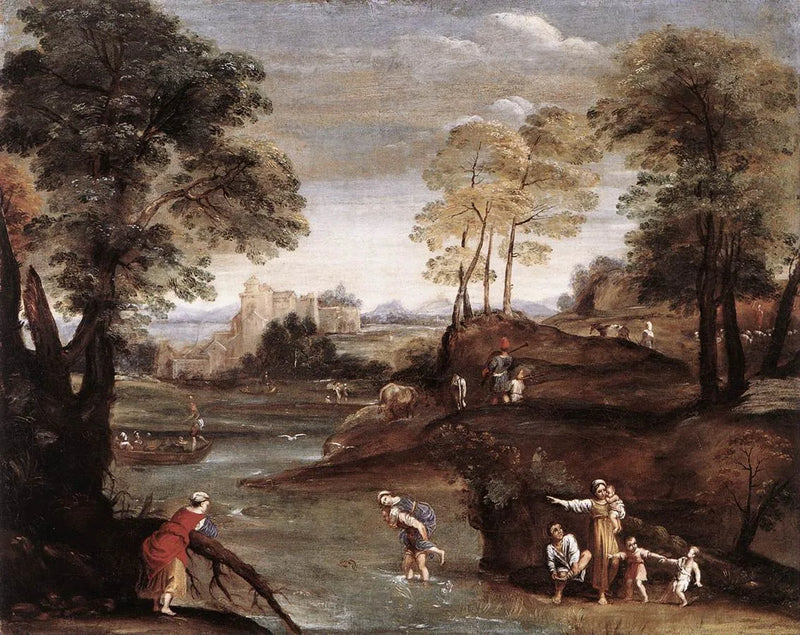 Landskab med Ford - Domenichino