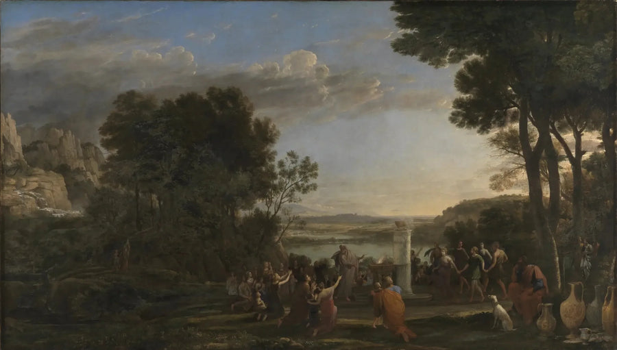 Landskab med tilbedelse af guldkalven - Claude Lorrain