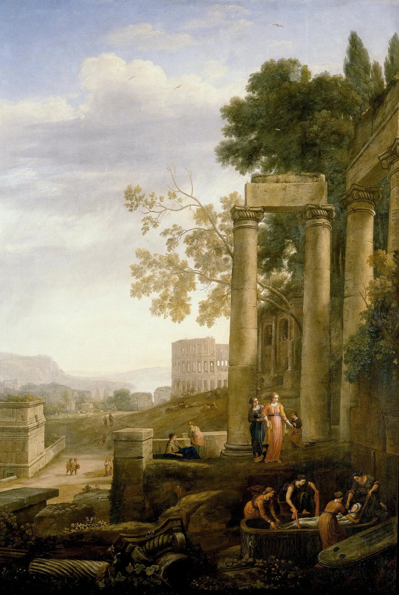Landskab med den hellige Serafis begravelse - Claude Lorrain