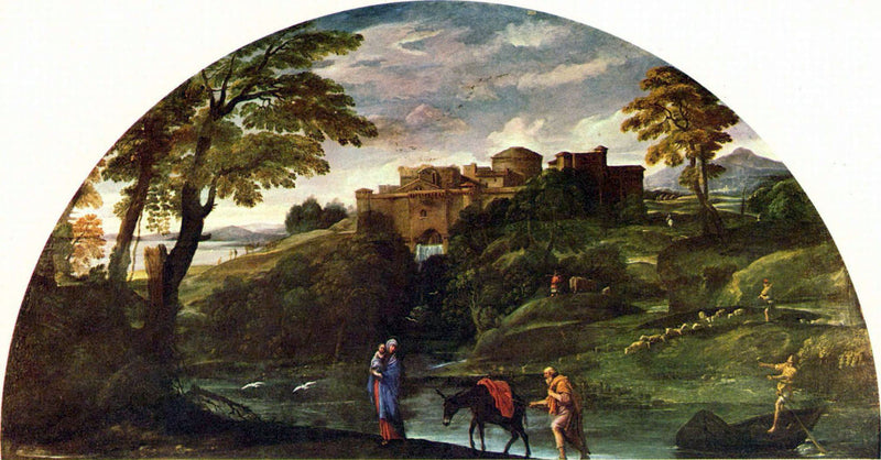Landskab med Flugten til Egypten - Annibale Carracci