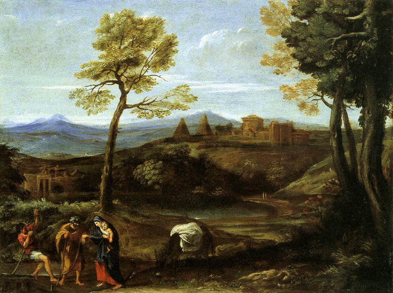 Landskab med Flugten til Egypte - Domenichino