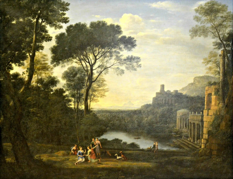 Landskab med nymfen Égérie, der græder Numa - Claude Lorrain