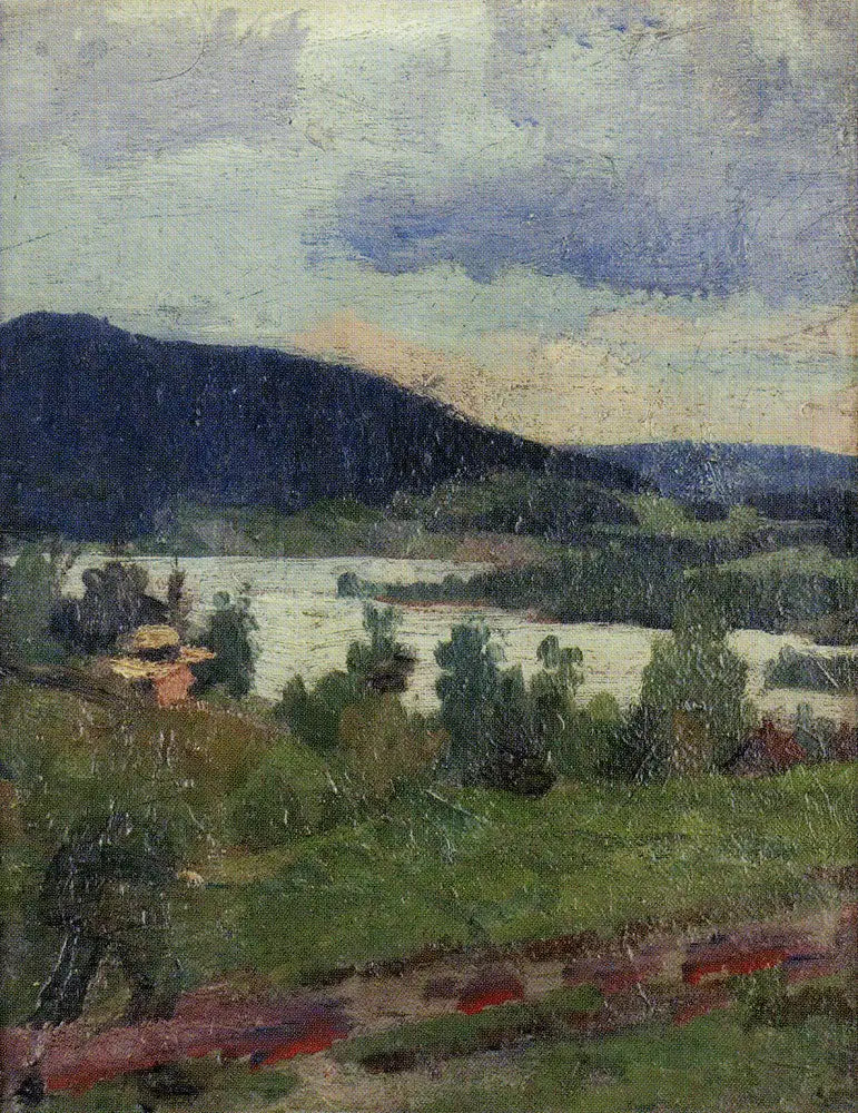 Landskab med sø og skov - Edvard Munch