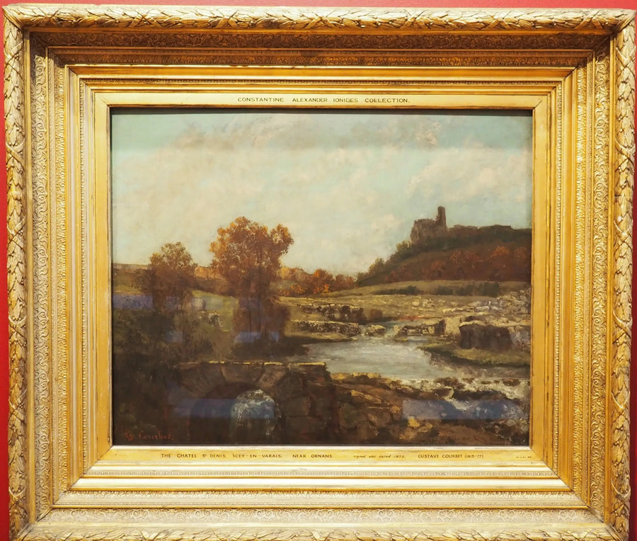 Landskab, med Châtel St Denis, Scey-en-Varais - Gustave Courbet