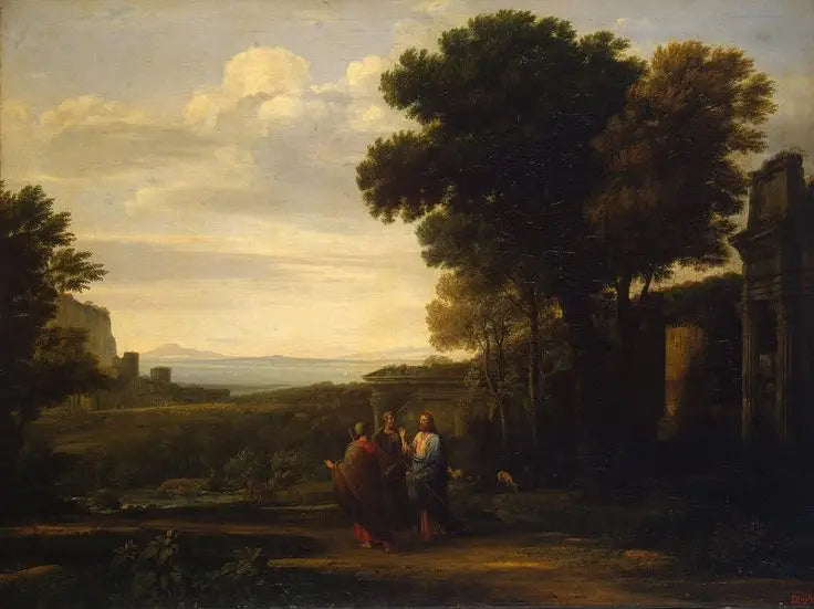 Landskab med Kristus på Emmaus-vandringen - Claude Lorrain
