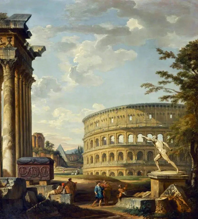 Landskab med Colosseum - Giovanni Paolo Panini