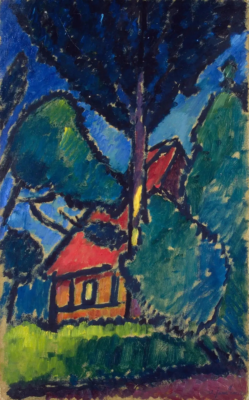 Landskab med rødt hus - Alexej von Jawlensky