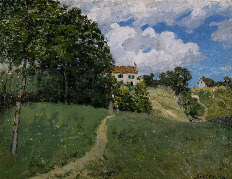 Landskab med huse - Alfred Sisley