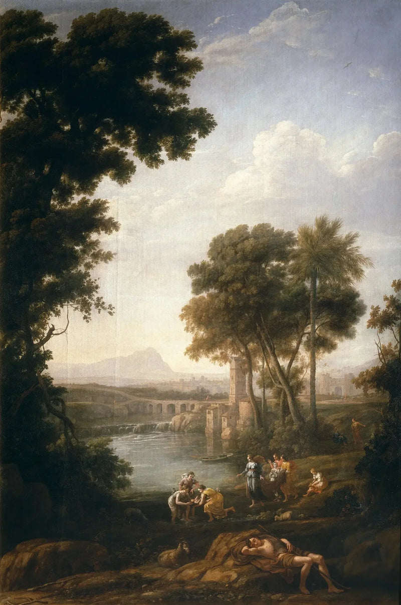 Landskab med Moses reddet fra Nil-floden - Claude Lorrain