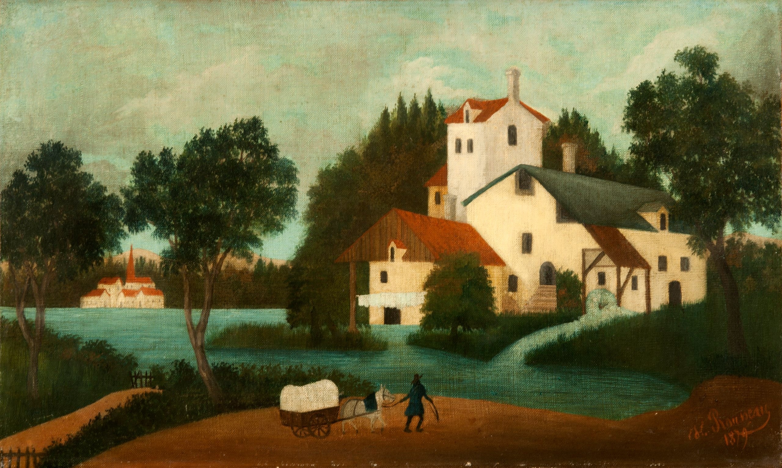 Landskab med vandmølle - Henri Rousseau