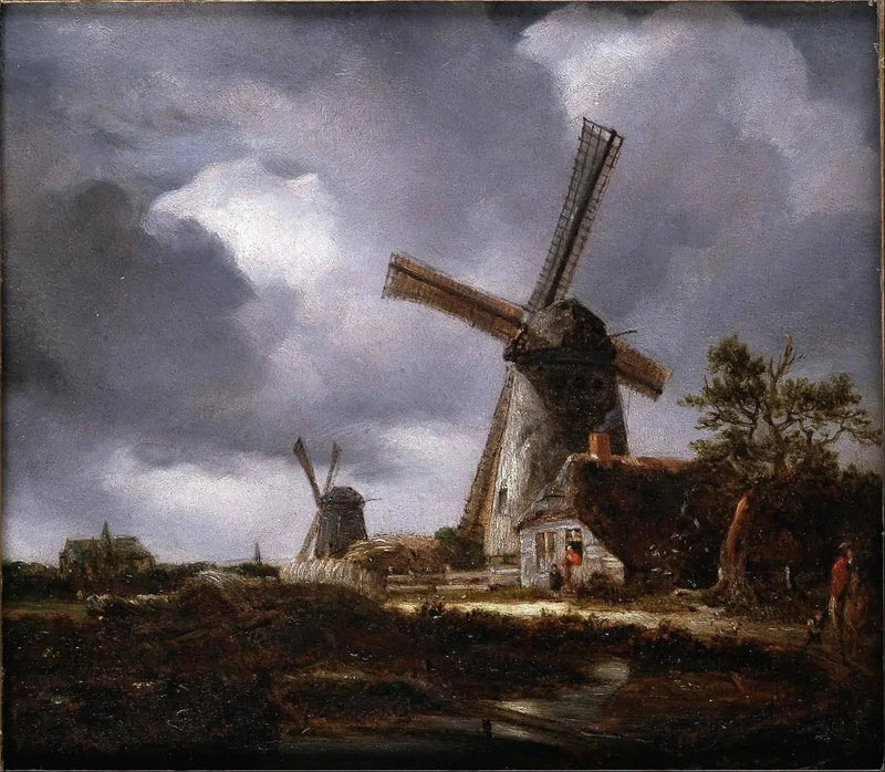 Landskab med vindmøller nær Haarlem, efter Jacob van Ruisdael - John Constable