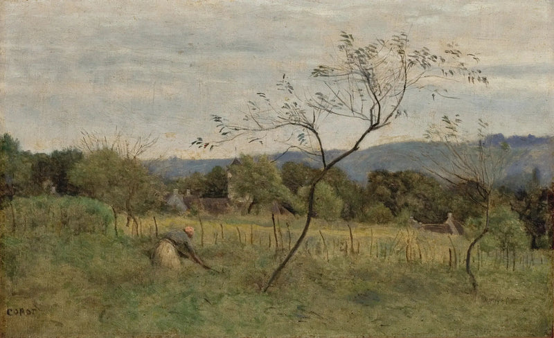 Landskab med bonde - Jean-Baptiste Camille Corot