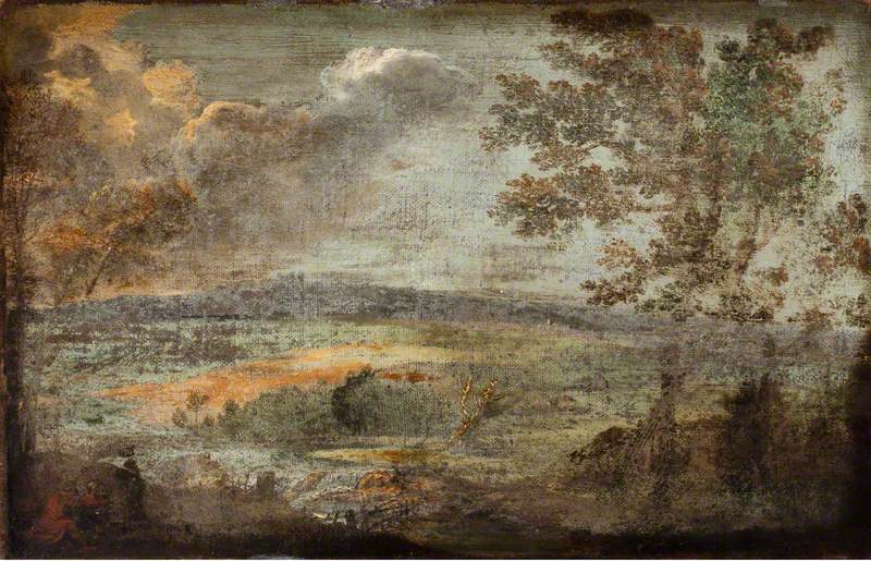 Landskab med personer ved bredden af en flod - Annibale Carracci