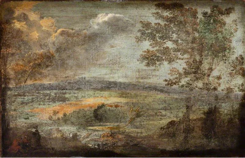 Landskab med personer ved bredden af en flod - Annibale Carracci