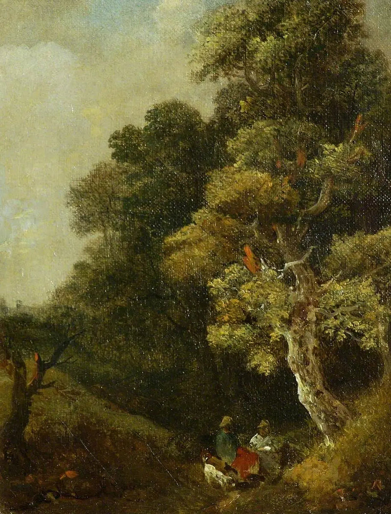Landskab med personer under et træ - Thomas Gainsborough