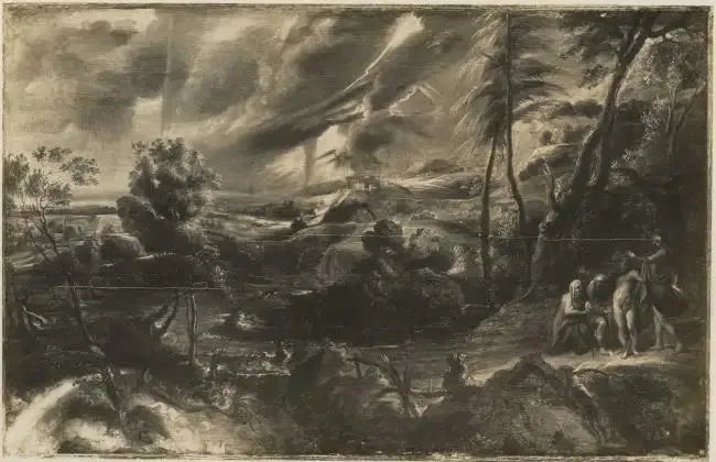 Landskab med Philémon og Baucis - Peter Paul Rubens
