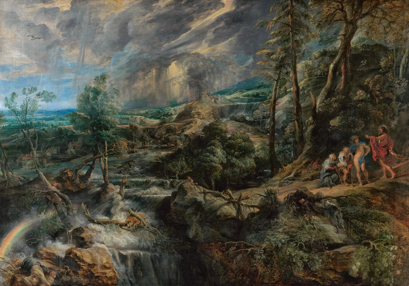 Landskab med Philémon og Baucis - Peter Paul Rubens