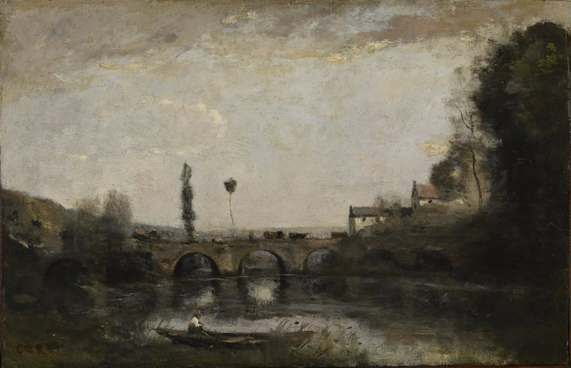 Landskab med bro - Jean-Baptiste Camille Corot