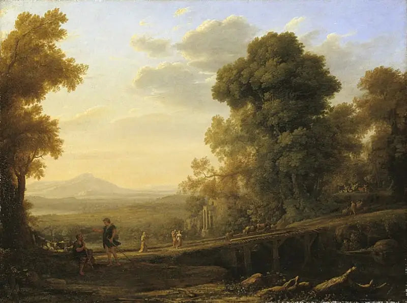 Landskab med Rebecca, der tager afsked med sin far - Claude Lorrain