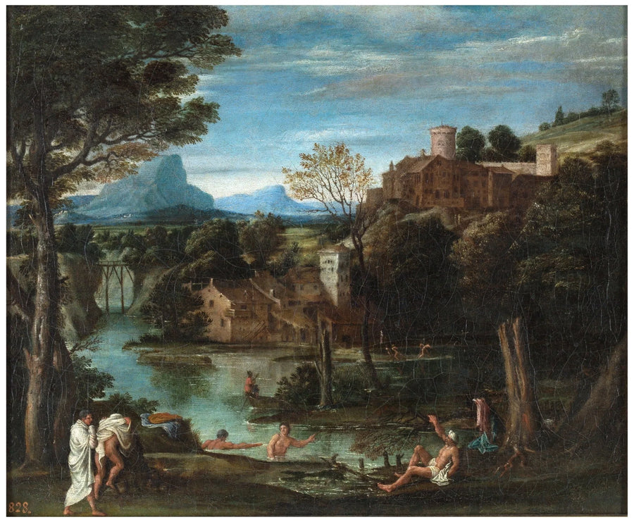 Landskab med flod og badende - Annibale Carracci