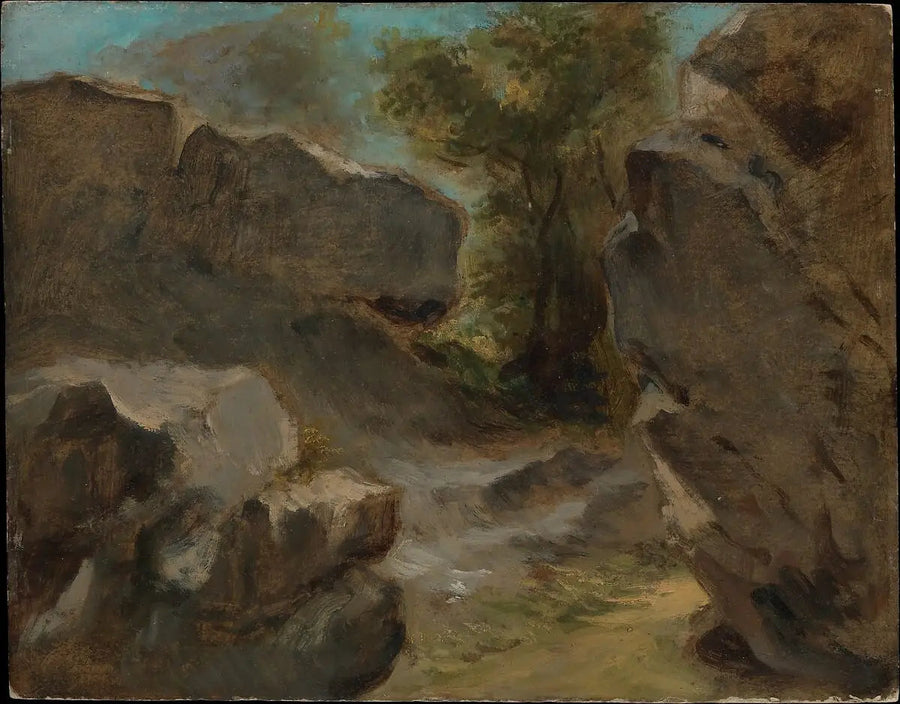Landskab med klipper, Augerville - Eugène Delacroix