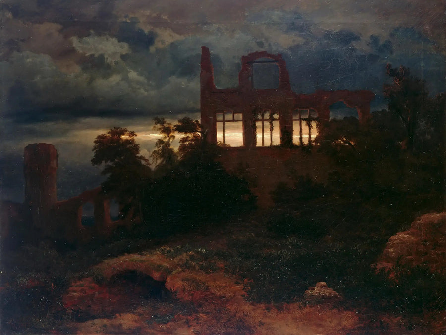 Landskab med slotruiner - Arnold Böcklin