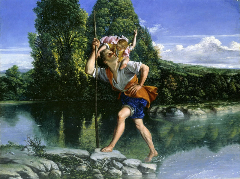 Landskab med Sankt Kristoffer - Orazio Gentileschi