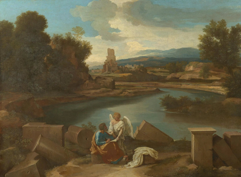 Landskab med Sankt Matthæus - Nicolas Poussin