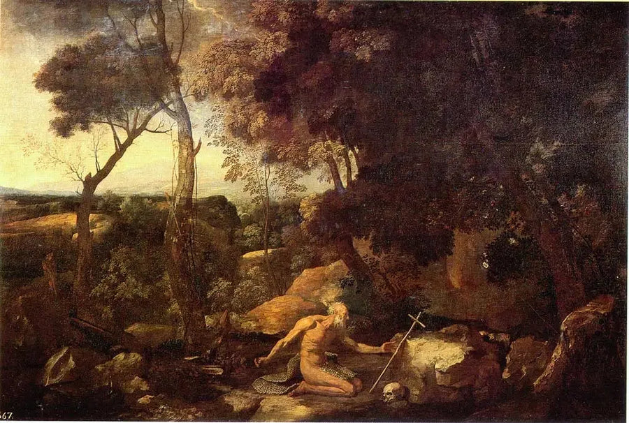 Landskab med Saint Paul ørkenfader - Nicolas Poussin