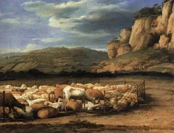 Landskab med flok - Claude Lorrain