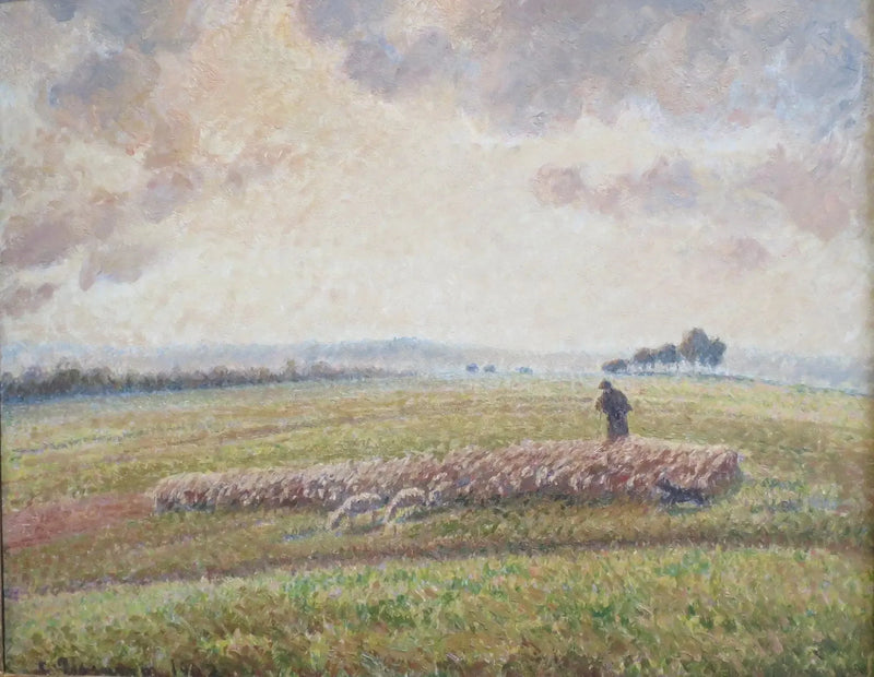Landskab med fåreflok - Camille Pissarro