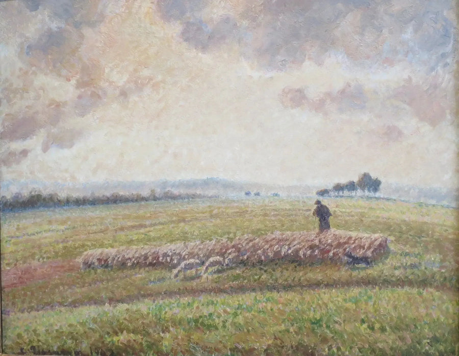 Landskab med fåreflok - Camille Pissarro