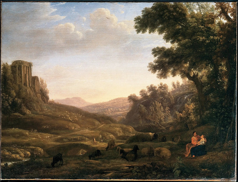 Landskab med en hyrde og en hyrdedatter - Claude Lorrain