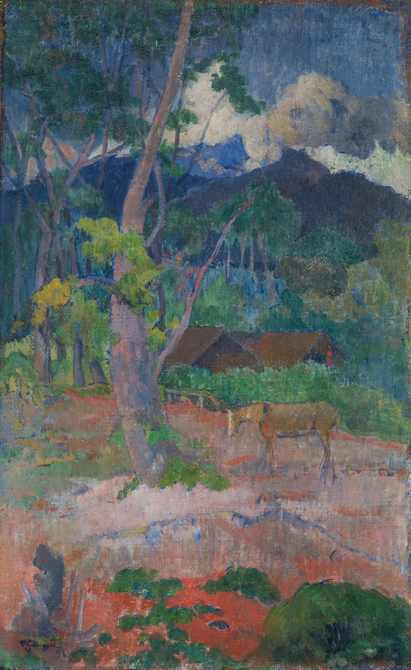 Landskab med en hest - Paul Gauguin