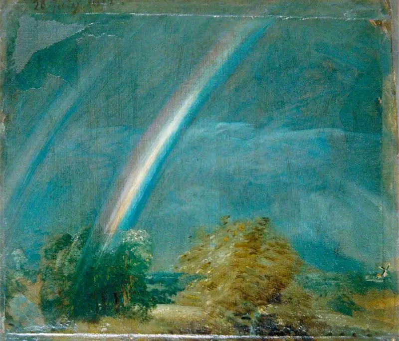 Landskab med en dobbelt regnbue - John Constable