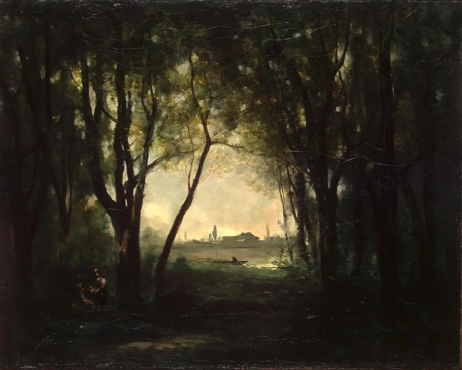 Landskab med en sø - Jean-Baptiste Camille Corot