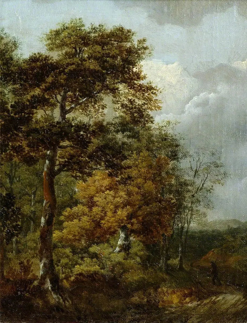Landskab med en bonde på en vej - Thomas Gainsborough