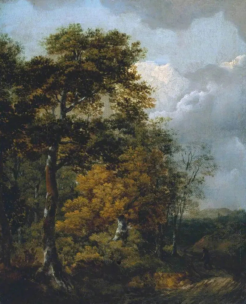 Landskab med en bonde på en vej - Thomas Gainsborough