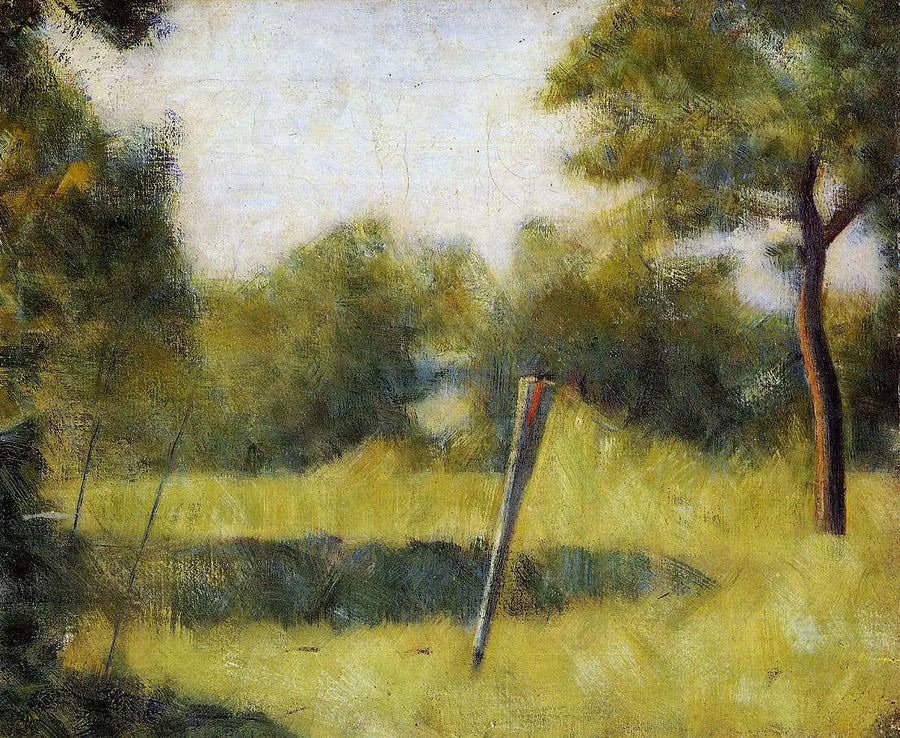 Landskab med en pæl - Georges Seurat