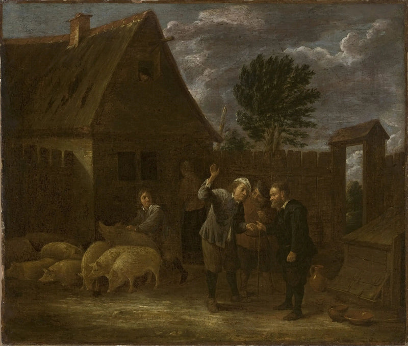 Landskab med en svinehandler - David Teniers den Yngre