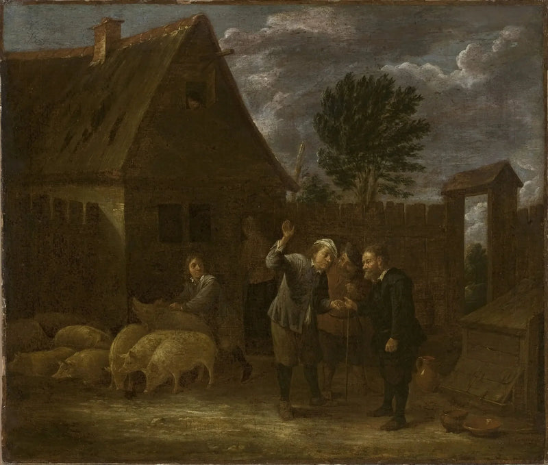 Landskab med en svinehandler - David Teniers den Yngre