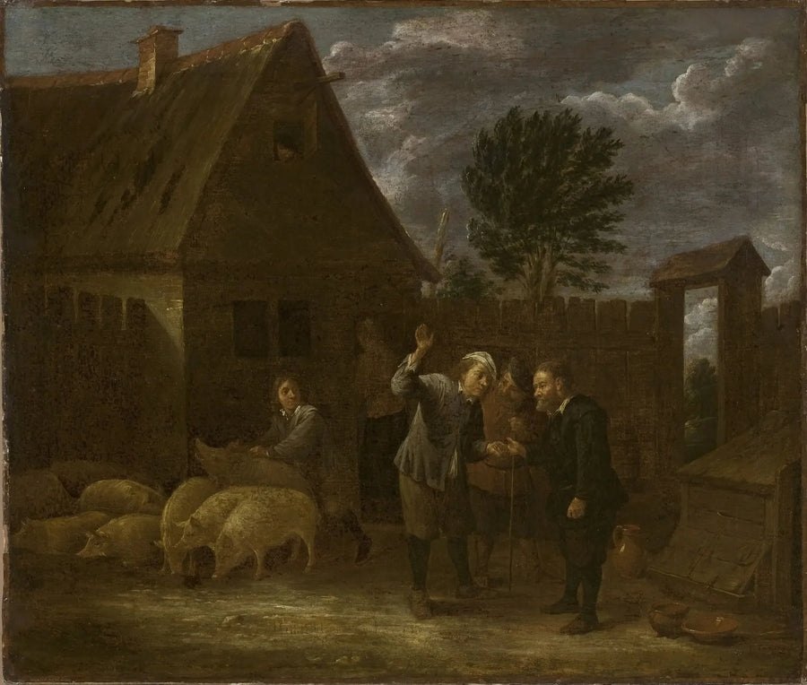 Landskab med en svinehandler - David Teniers den Yngre