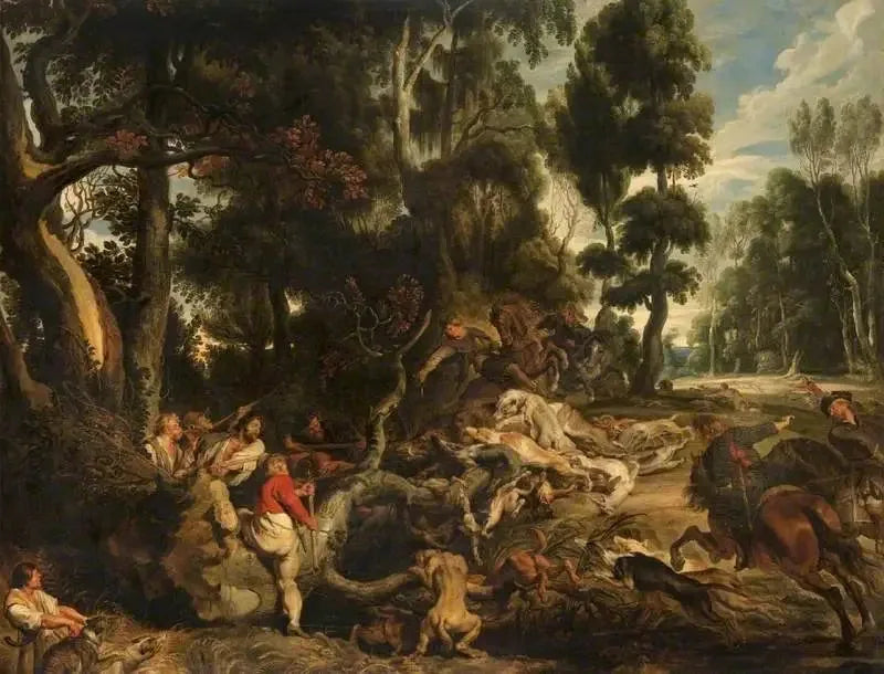 Landskab med en jagt på vildsvin - Peter Paul Rubens