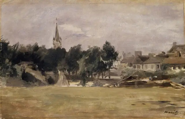 Landskab med en landsbykirke - Édouard Manet