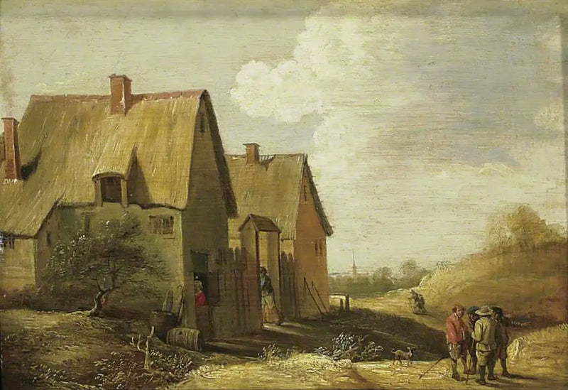 Landskab med en gård og personer - David Teniers den Yngre