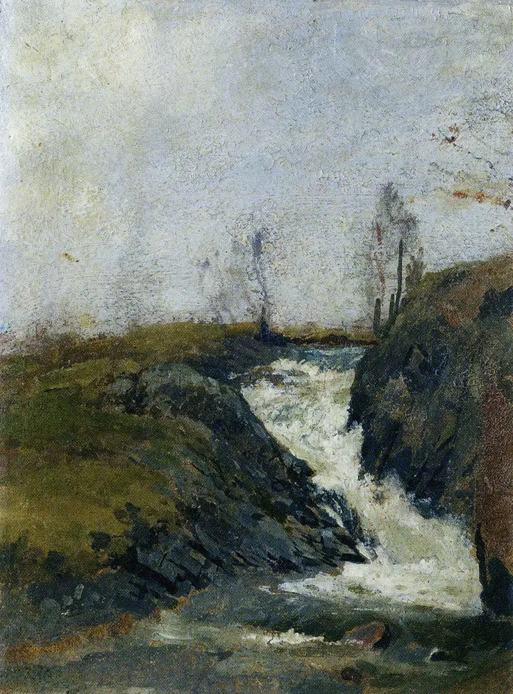 Landskab med et lille vandfald - Edvard Munch