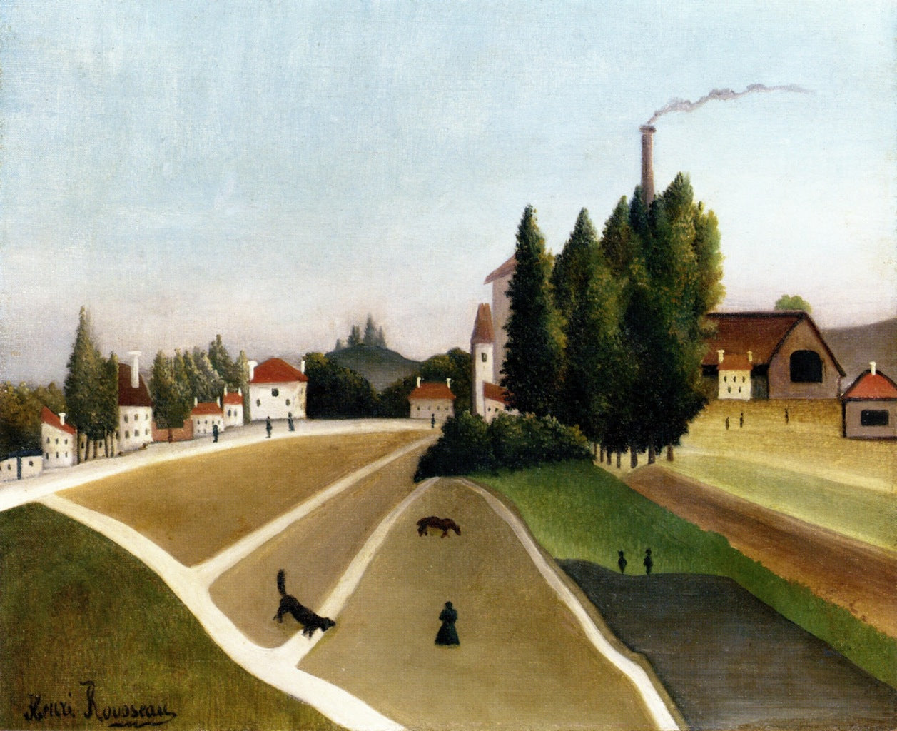 Landskab med fabrik - Henri Rousseau