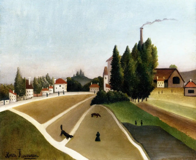 Landskab med fabrik - Henri Rousseau