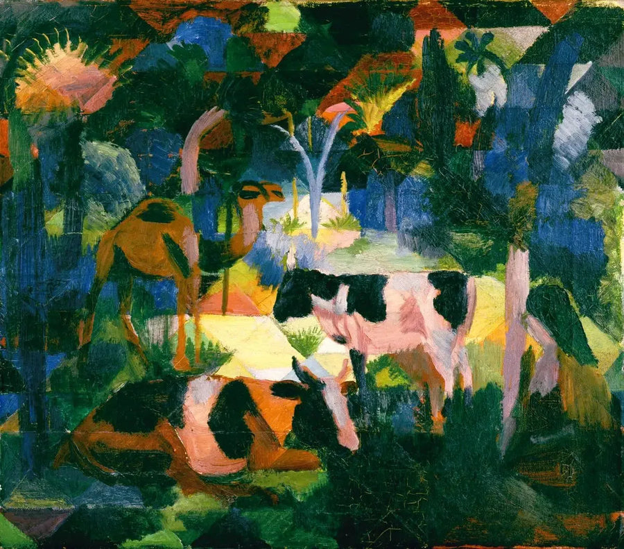 Landskab med køer og kameler - August Macke